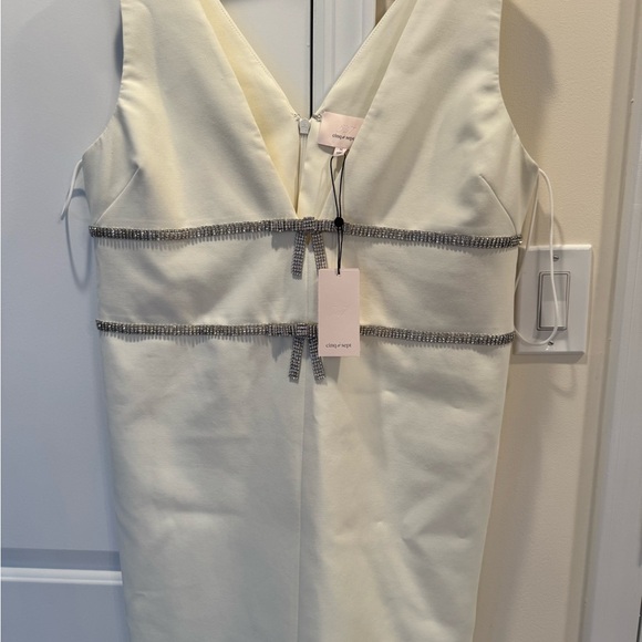 cinq a sept Dresses & Skirts - Cinq à Sept Cream Dress with Silver Embellishments